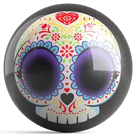 Ontheballbowling Black Sugar Skull Bowling Ball by Brandon Starr