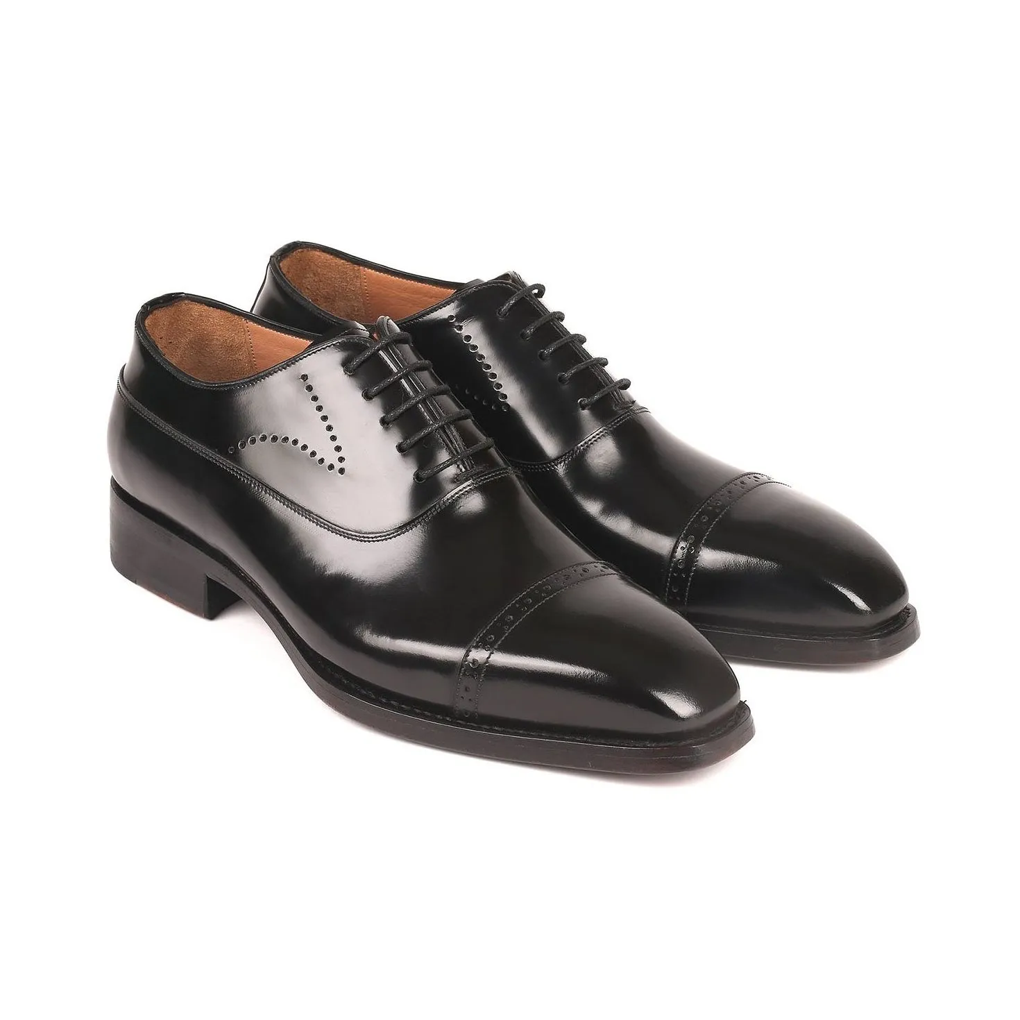 Paul Parkman 056BLK84 Men's Shoes Burgundy Polished Calf-Skin Leather Cap-Toe Oxfords(PM6259)