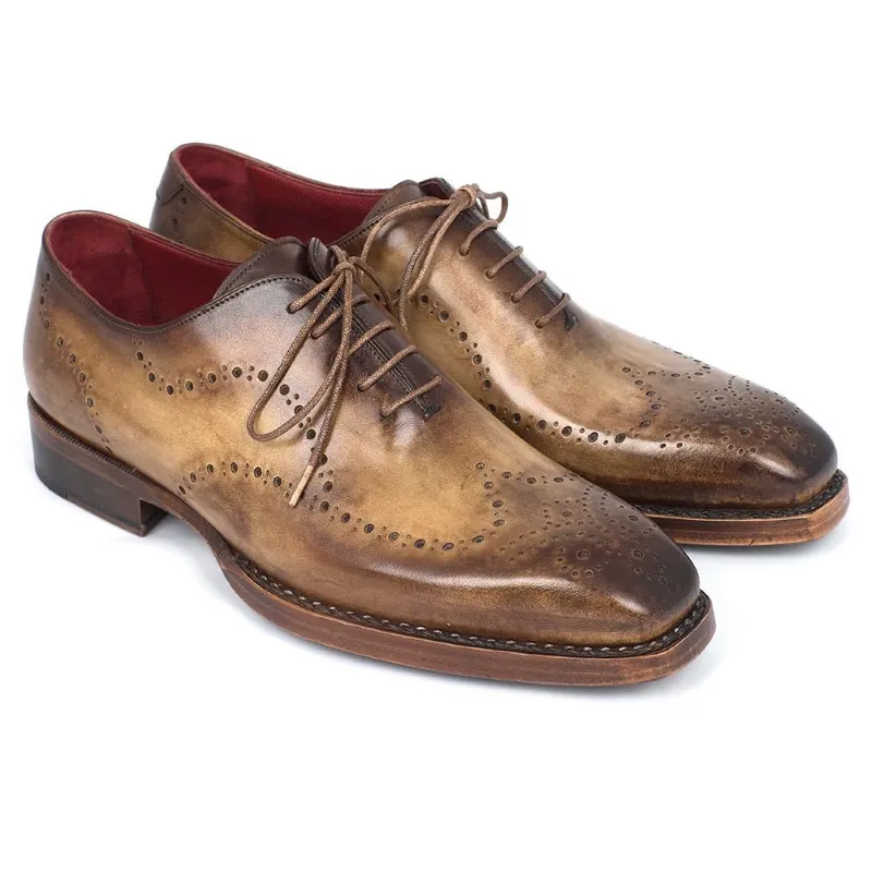 Paul Parkman Goodyear Welted Wingtip Oxfords Antique Tan