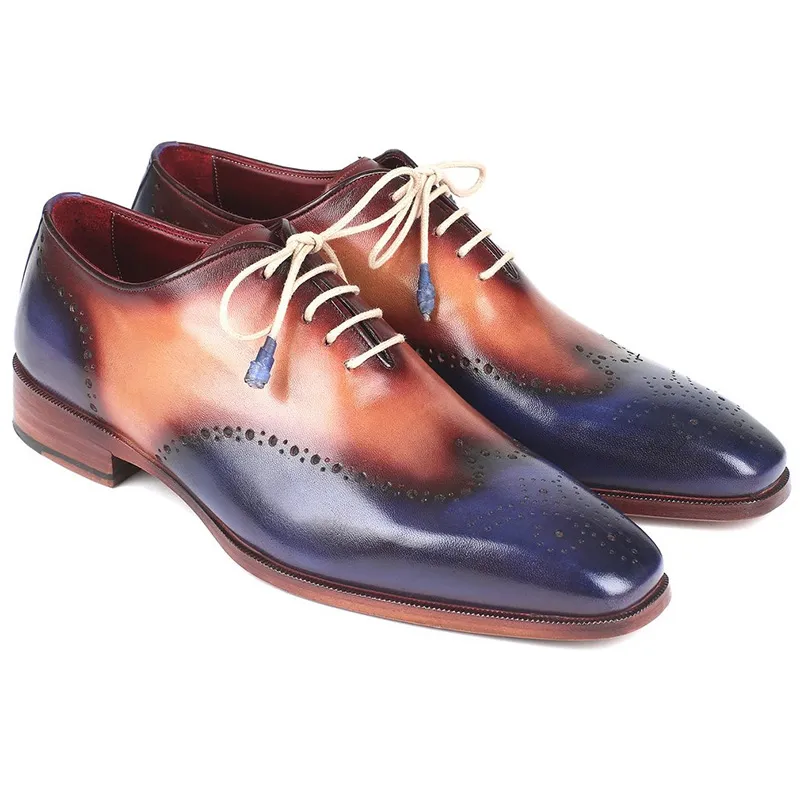 Paul Parkman Leather Wingtip Oxfords Blue & Camel