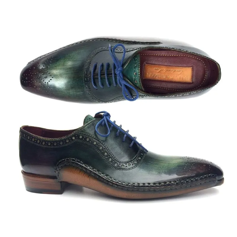 Paul Parkman Medallion Toe Oxfords Green / Purple