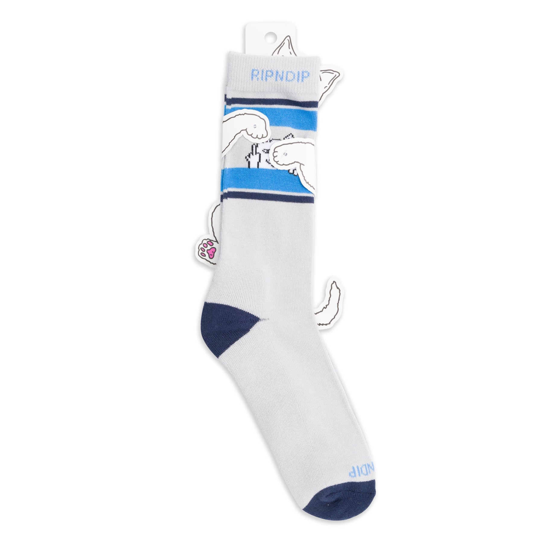 Peeking Nermal Socks (Ash Heather/Navy)