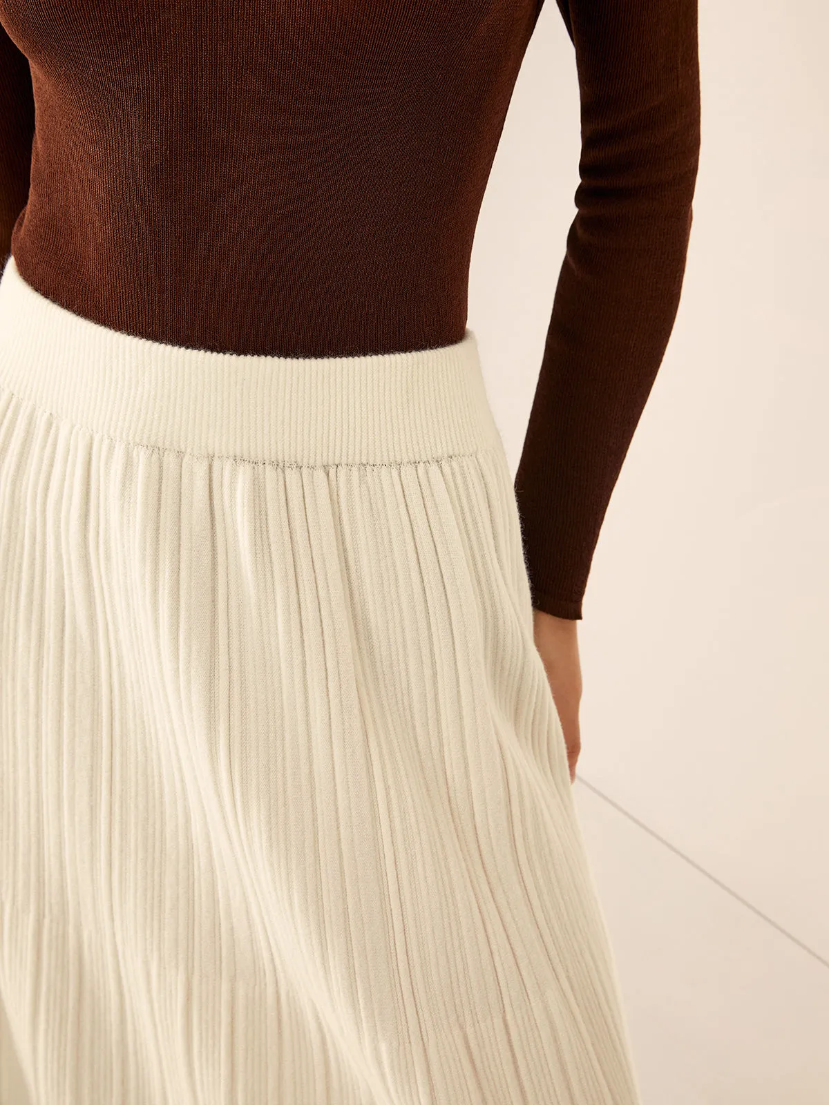 Plain Sweater Midi Skirt