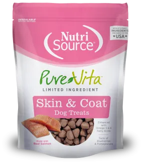 Pure Vita Skin & Coat Salmon Dog Treat 6oz.