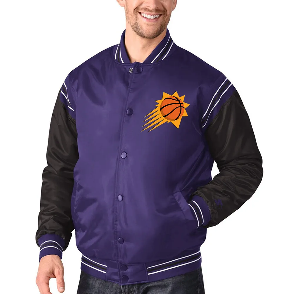 Purple/Black Phoenix Suns The Enforcer Varsity Satin Jacket