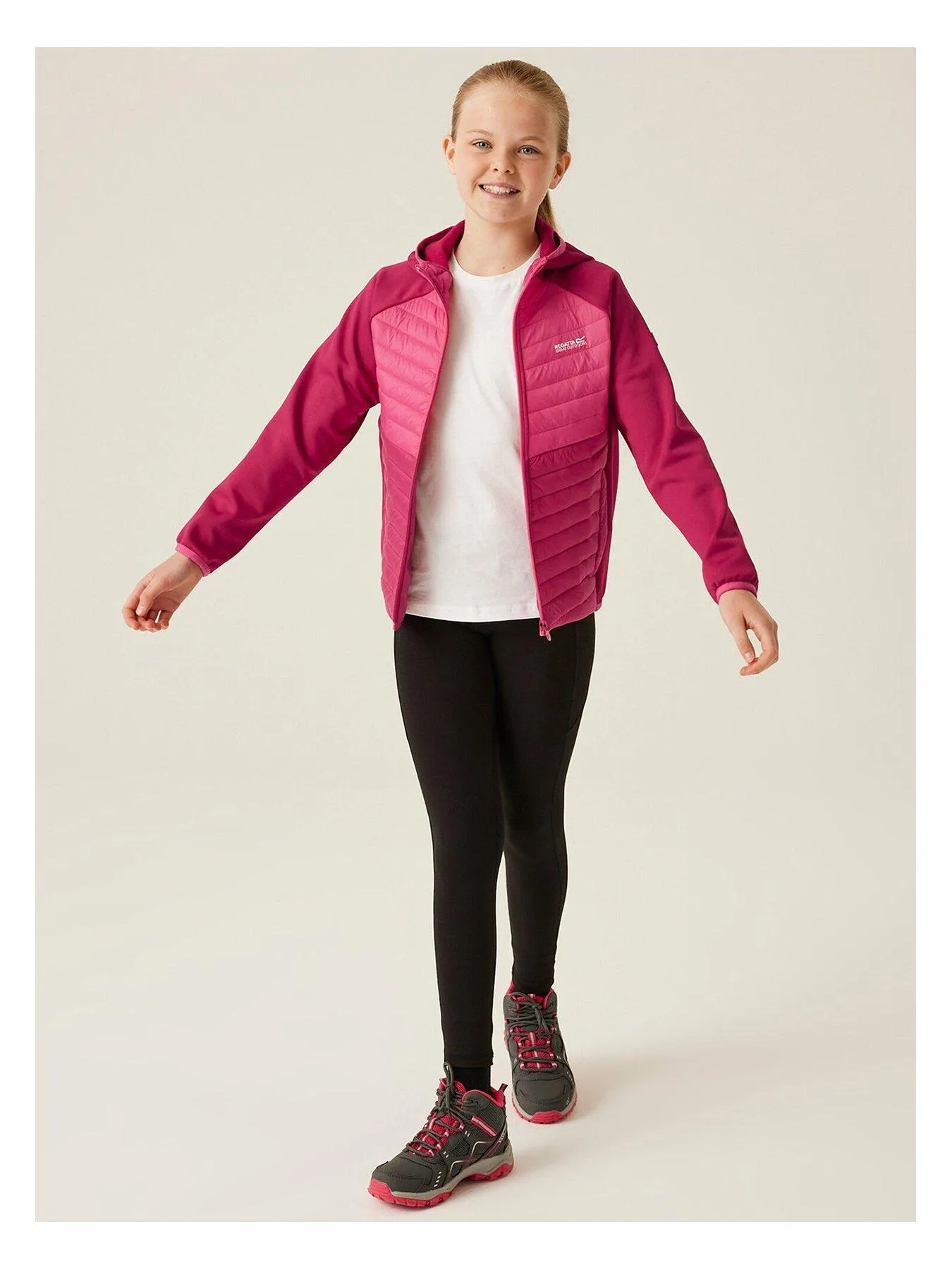 Regatta Kids Kielder Hybrd Viii Baffled/quilted Jacket-pink