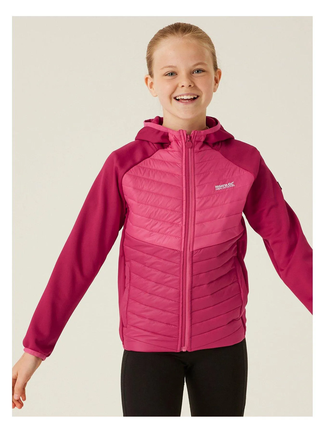 Regatta Kids Kielder Hybrd Viii Baffled/quilted Jacket-pink