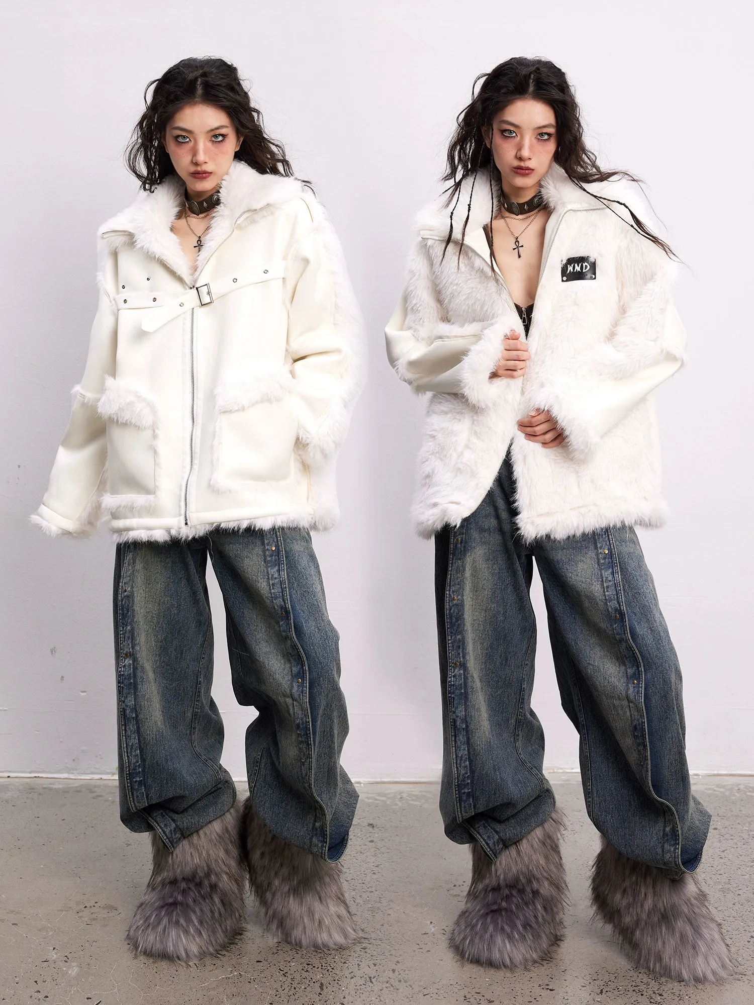 Reversible Integrated Eco-friendly Fur Jacket