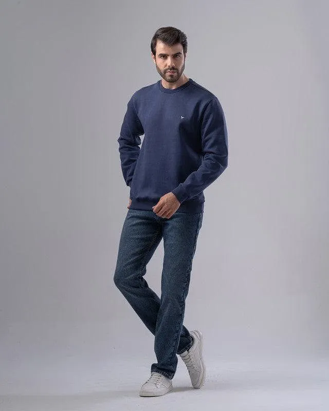 ROUND-NECK SWEATSHIRT - NAVY