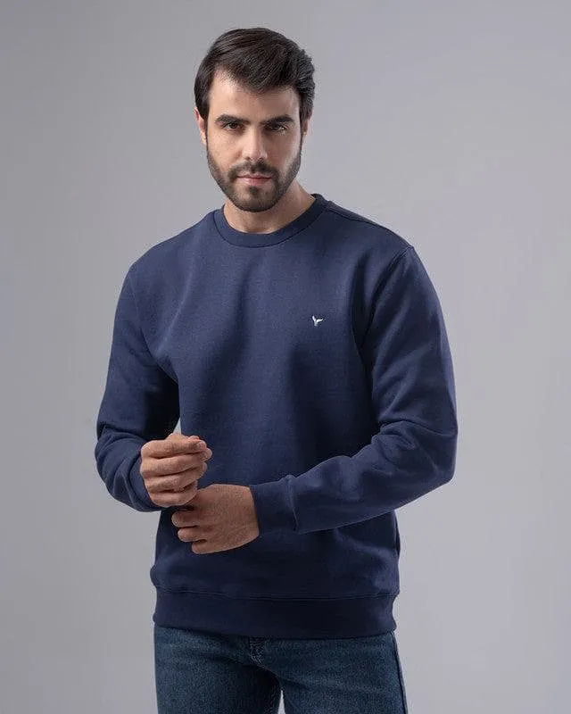 ROUND-NECK SWEATSHIRT - NAVY