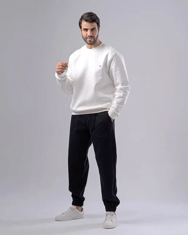 ROUND-NECK SWEATSHIRT - OFF WHITE