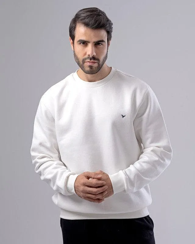 ROUND-NECK SWEATSHIRT - OFF WHITE