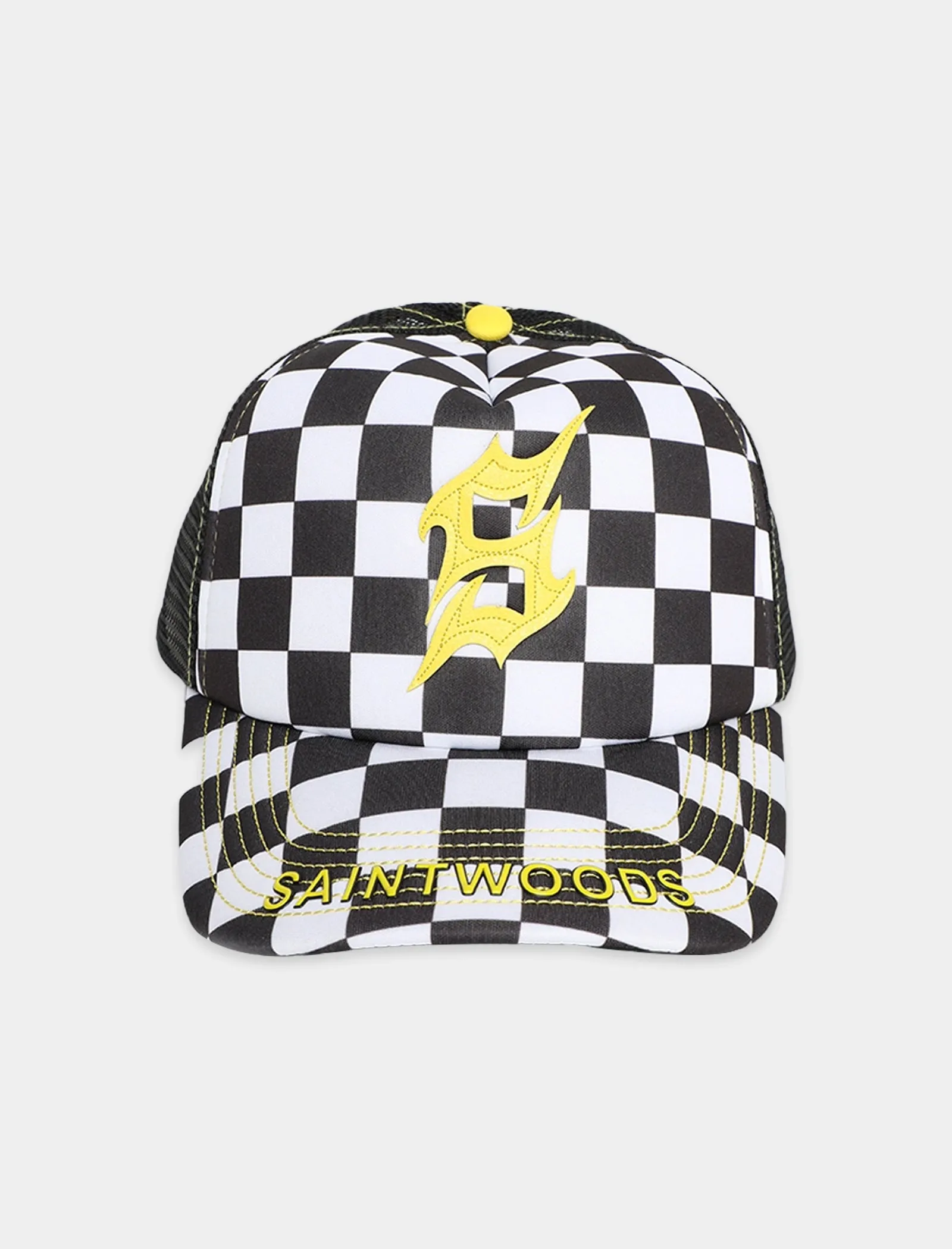 SAINTWOODS SW CHECKERED HAT   BLACK