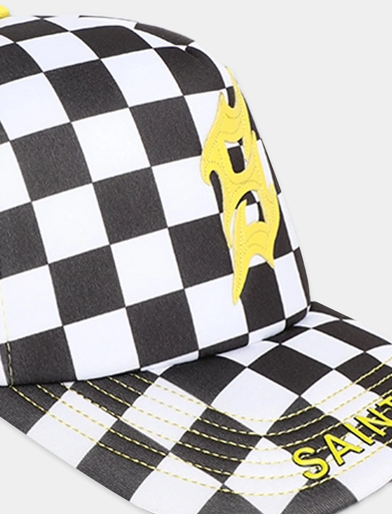 SAINTWOODS SW CHECKERED HAT   BLACK