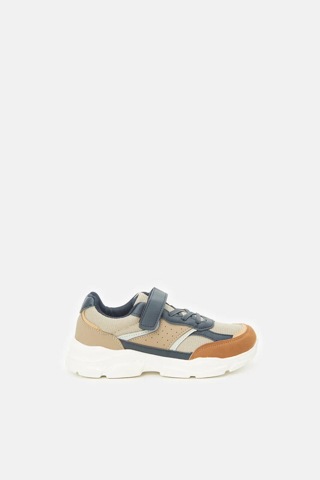 Senior Boys Beige And Navy Chunky Sneaker