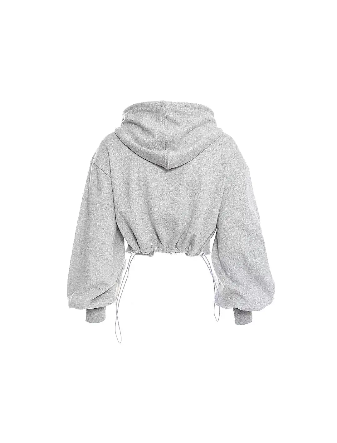 Short Bra Top and Hooded Sweatshirt in Gray