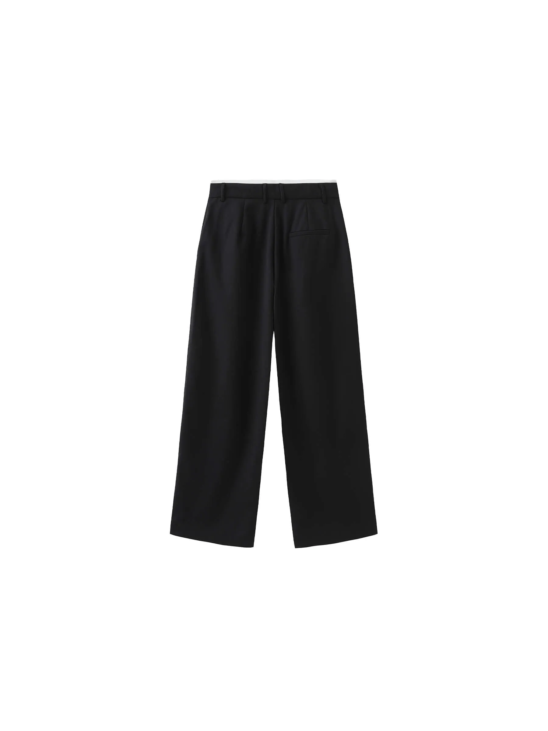 Slim Wide Leg Straight Casual Trousers