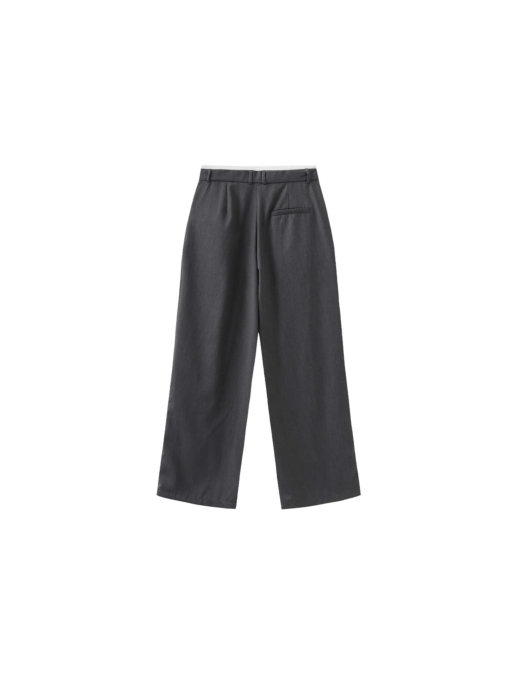 Slim Wide Leg Straight Casual Trousers