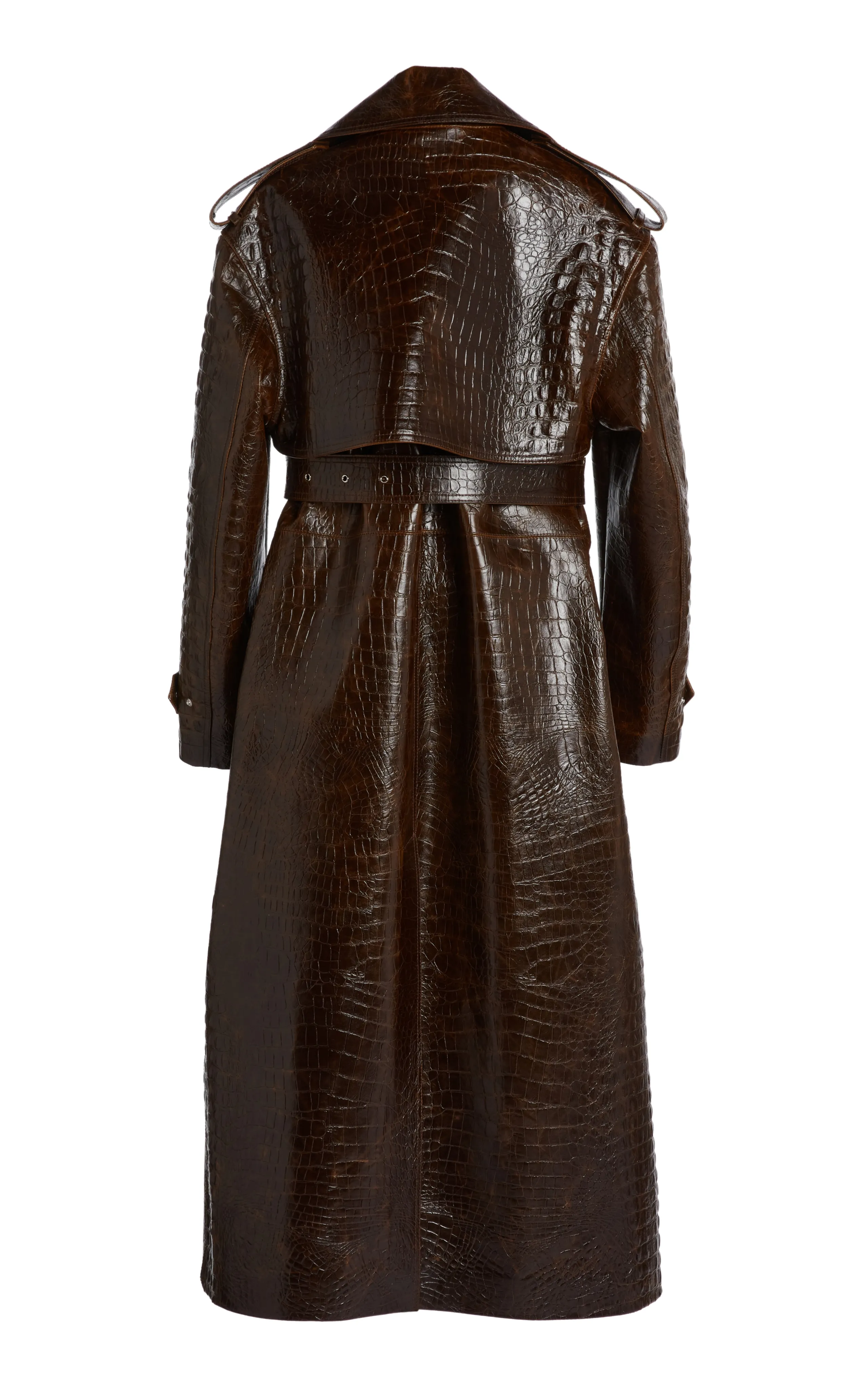 Stella McCartney Croc-Embossed Altermat Trench Coat