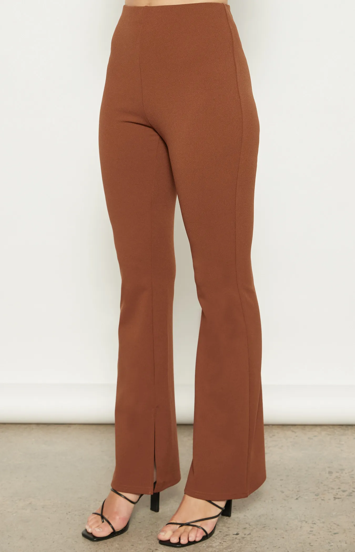 Stretch Jersey High Waisted Flare Pants (WPA257B)