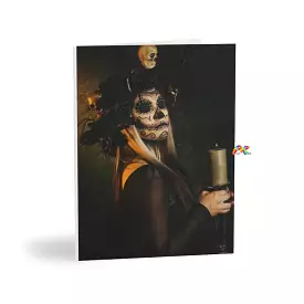 Sugar Skull Woman Greeting Cards Encouragement