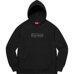 Supreme Kaws Chalk Logo Hooded Sweatshirt Black