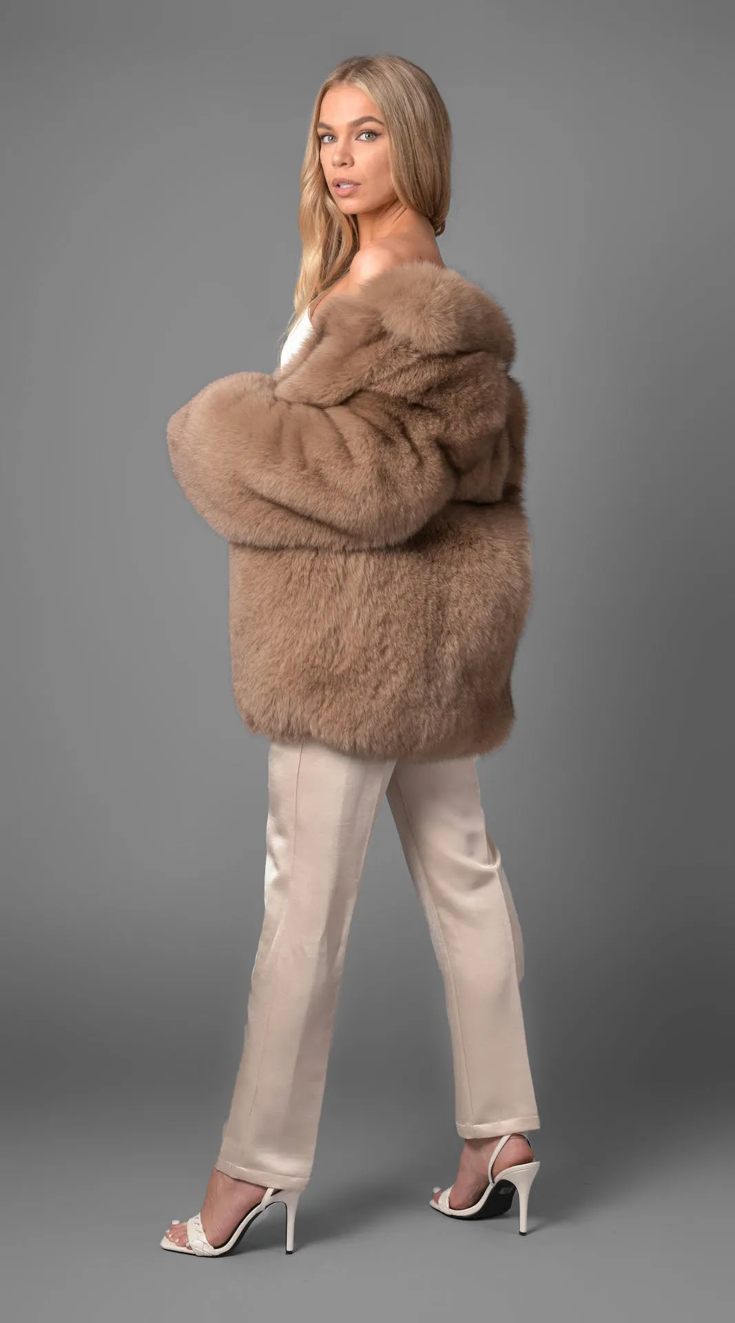 Supreme Luxy Fox Fur Collared Coat