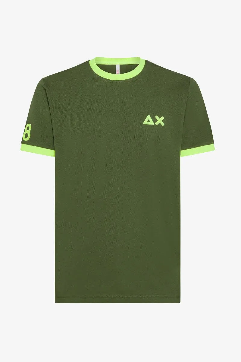 T-shirt con dettagli fluo uomo Verde oliva