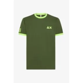 T-shirt con dettagli fluo uomo Verde oliva