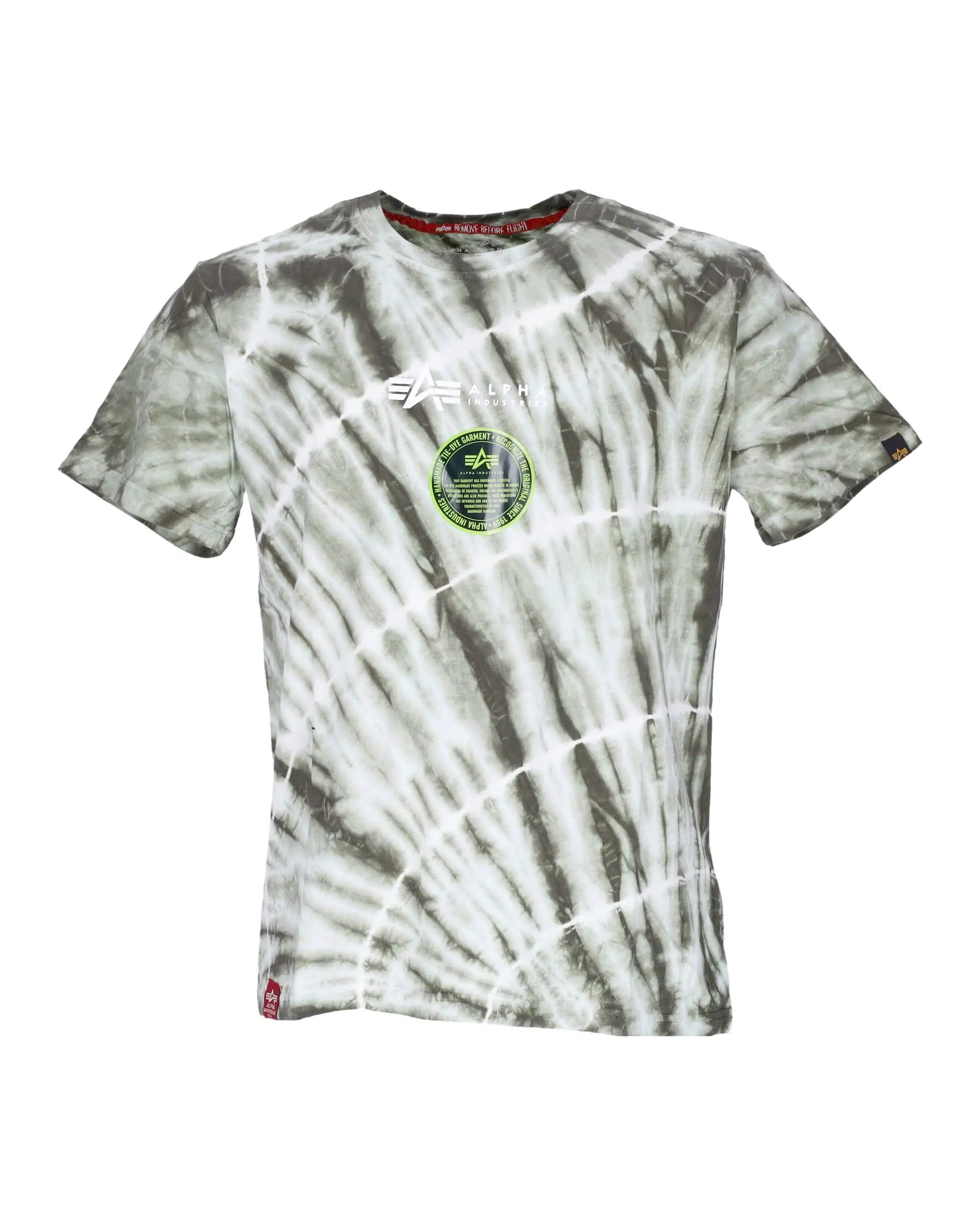 T-Shirt Uomo Alpha Industries Tie Dye Dark Olive