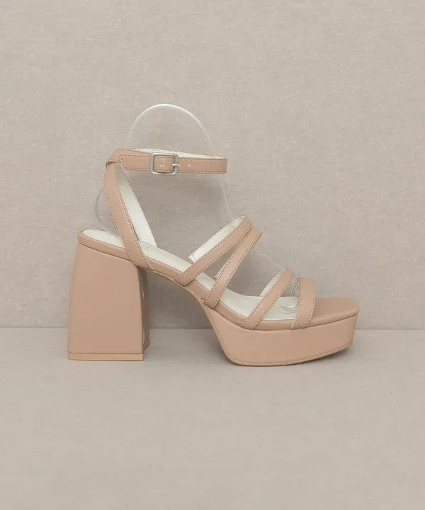 Talia Solid Color Strappy High Heel Platform Sandals