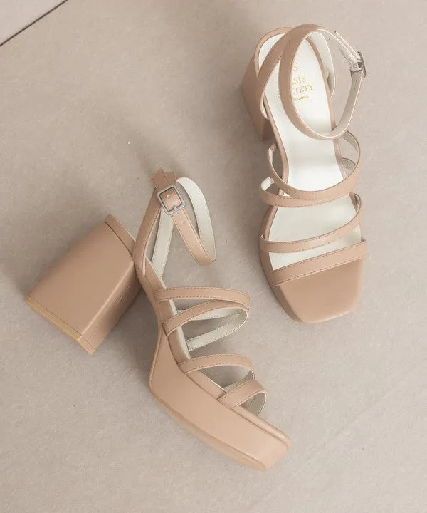 Talia Solid Color Strappy High Heel Platform Sandals