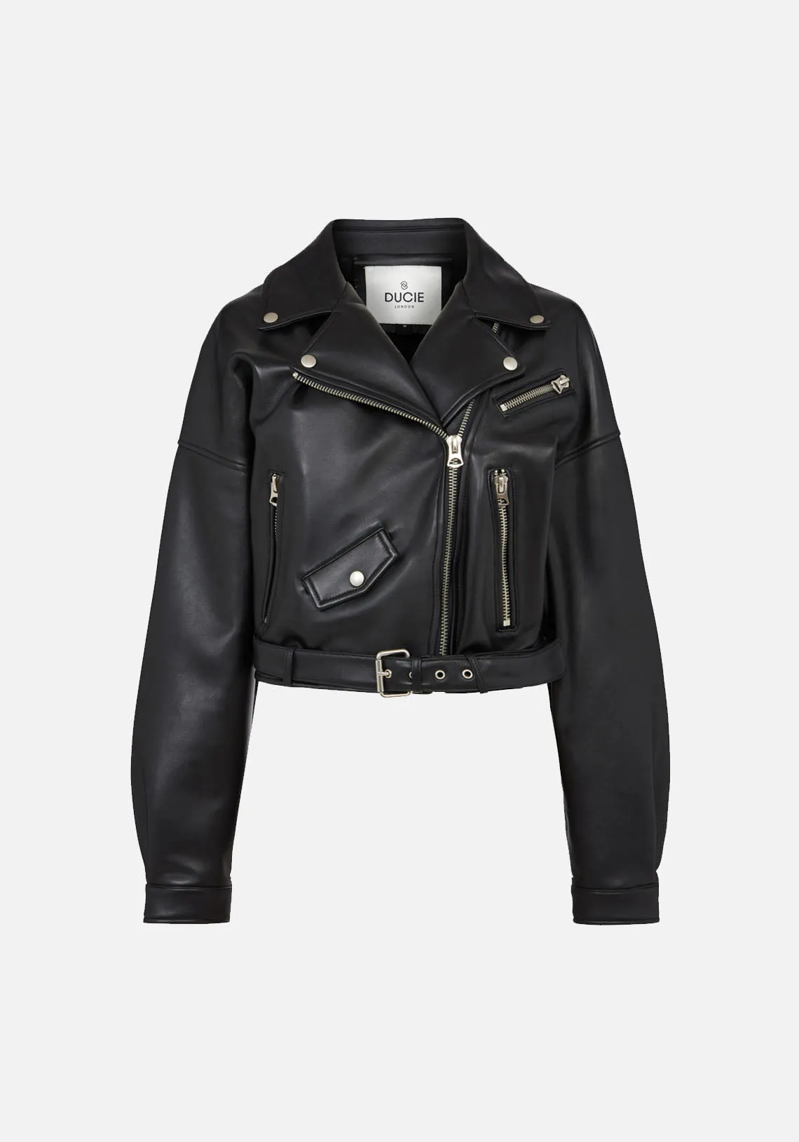 TANYA BIKER LEATHER JACKET BLACK