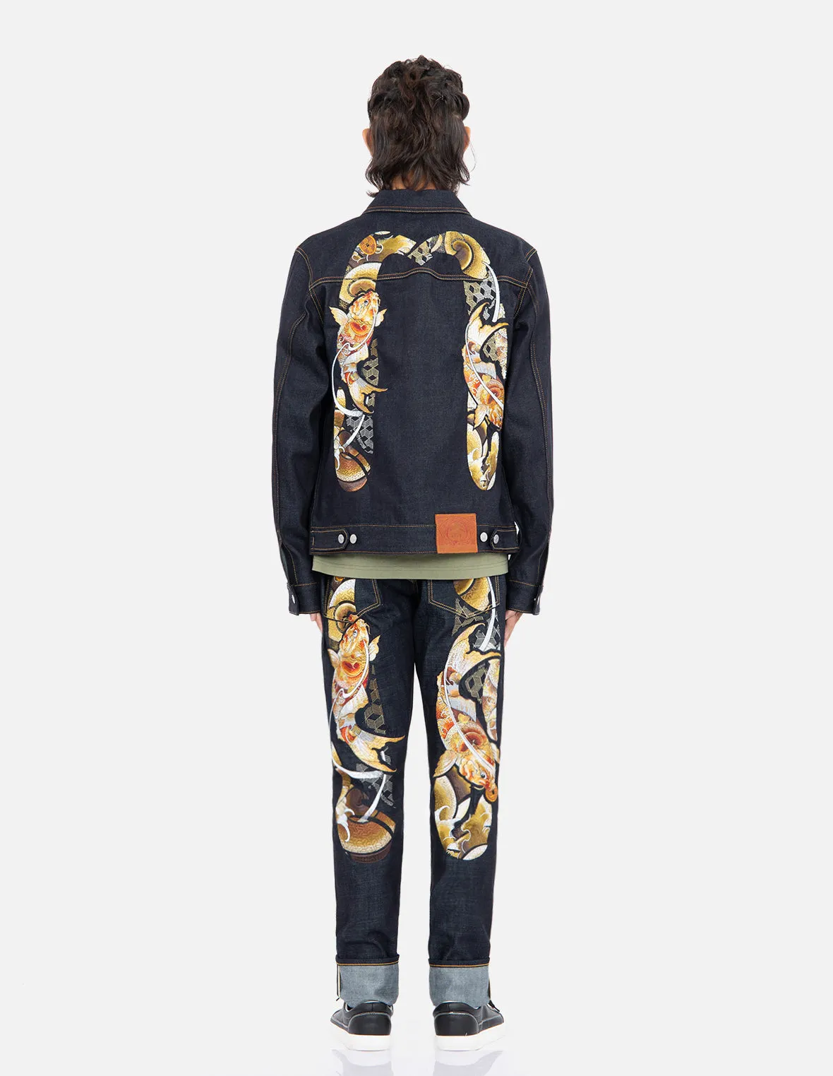 Tattoo Koi Daicock Embroidery Denim Jacket