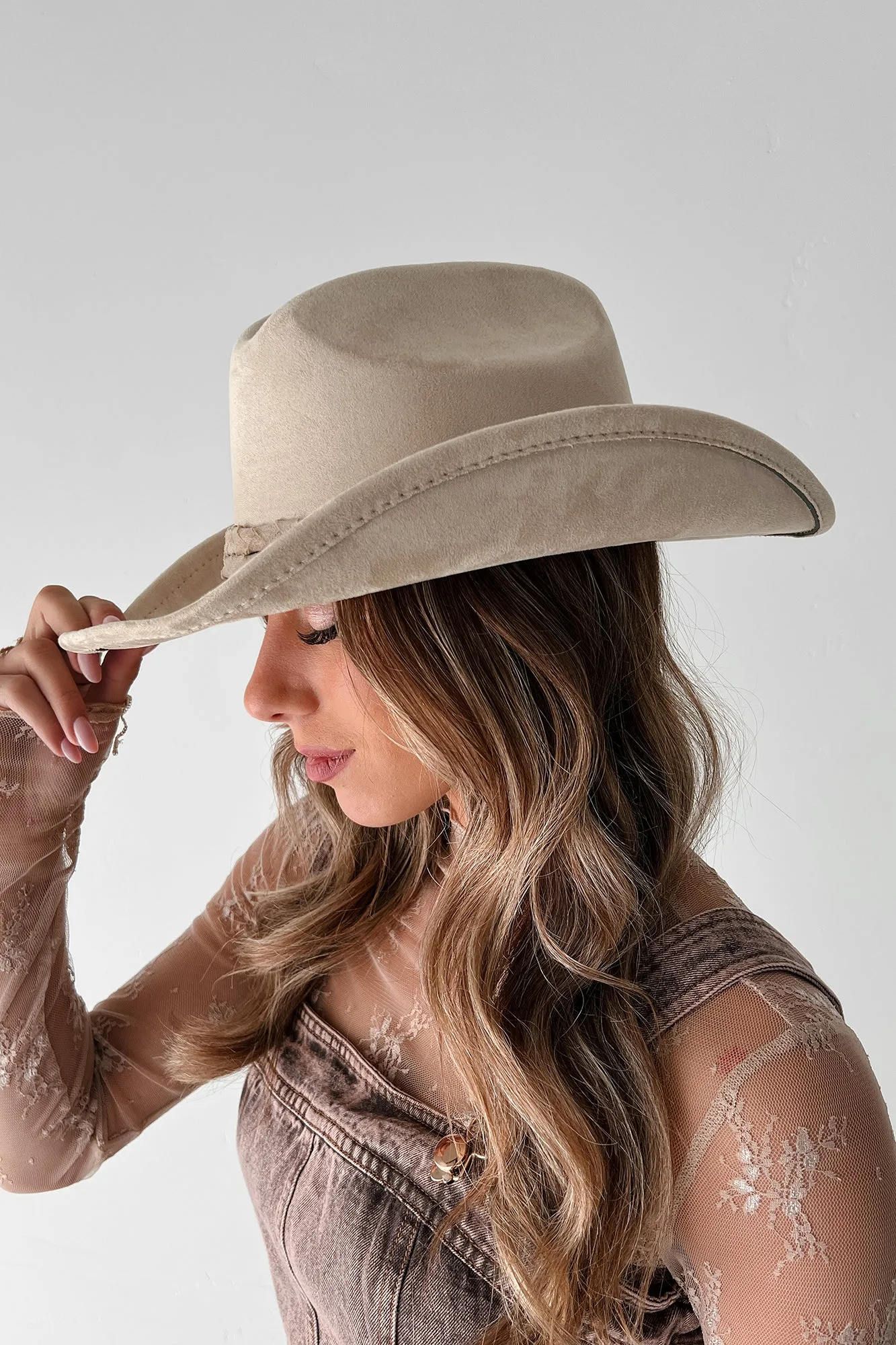 Texas Charm Braided Strap Cowboy Hat (Light Khaki)