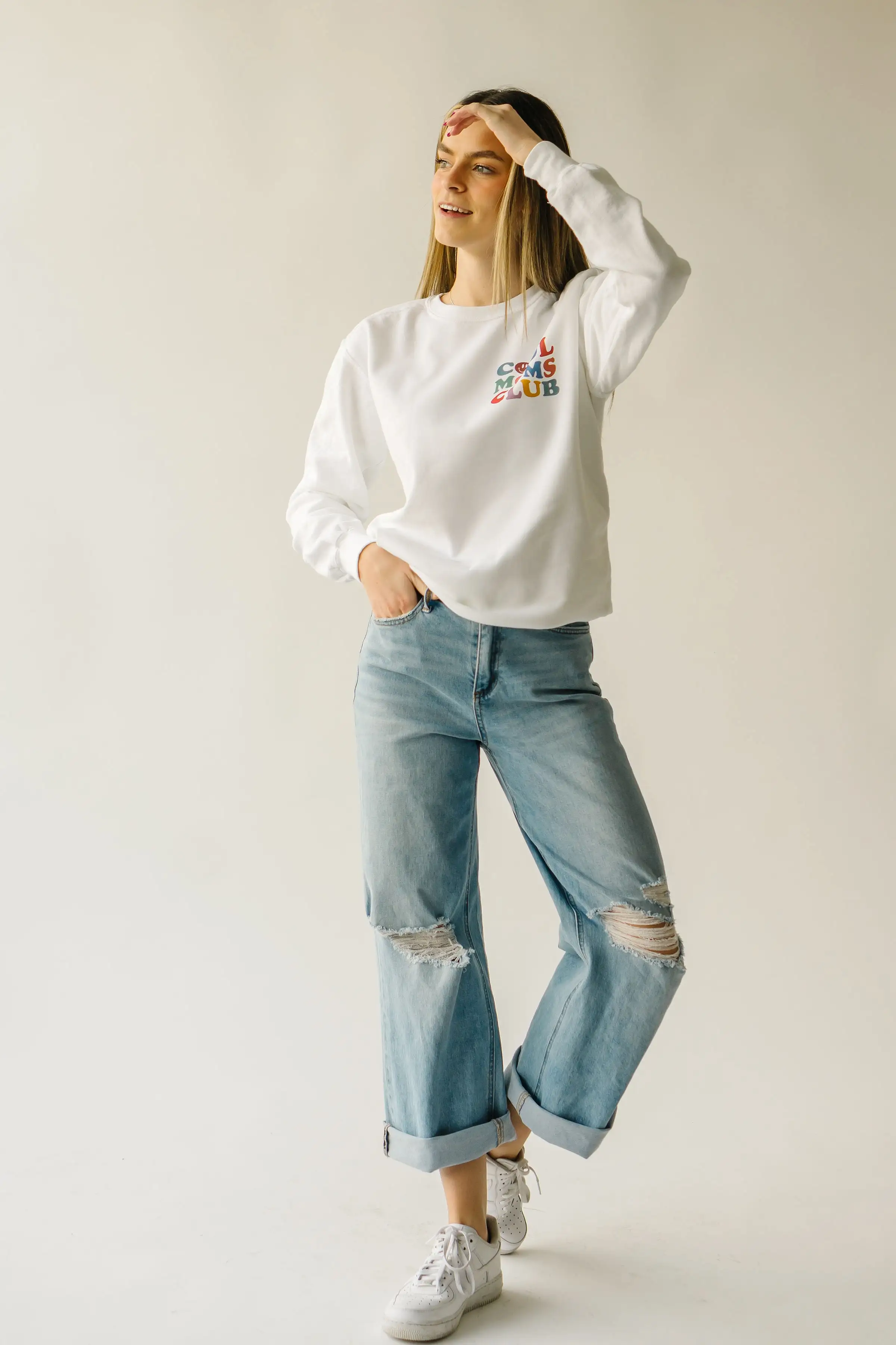 The Cool Moms Club Sweatshirt in White