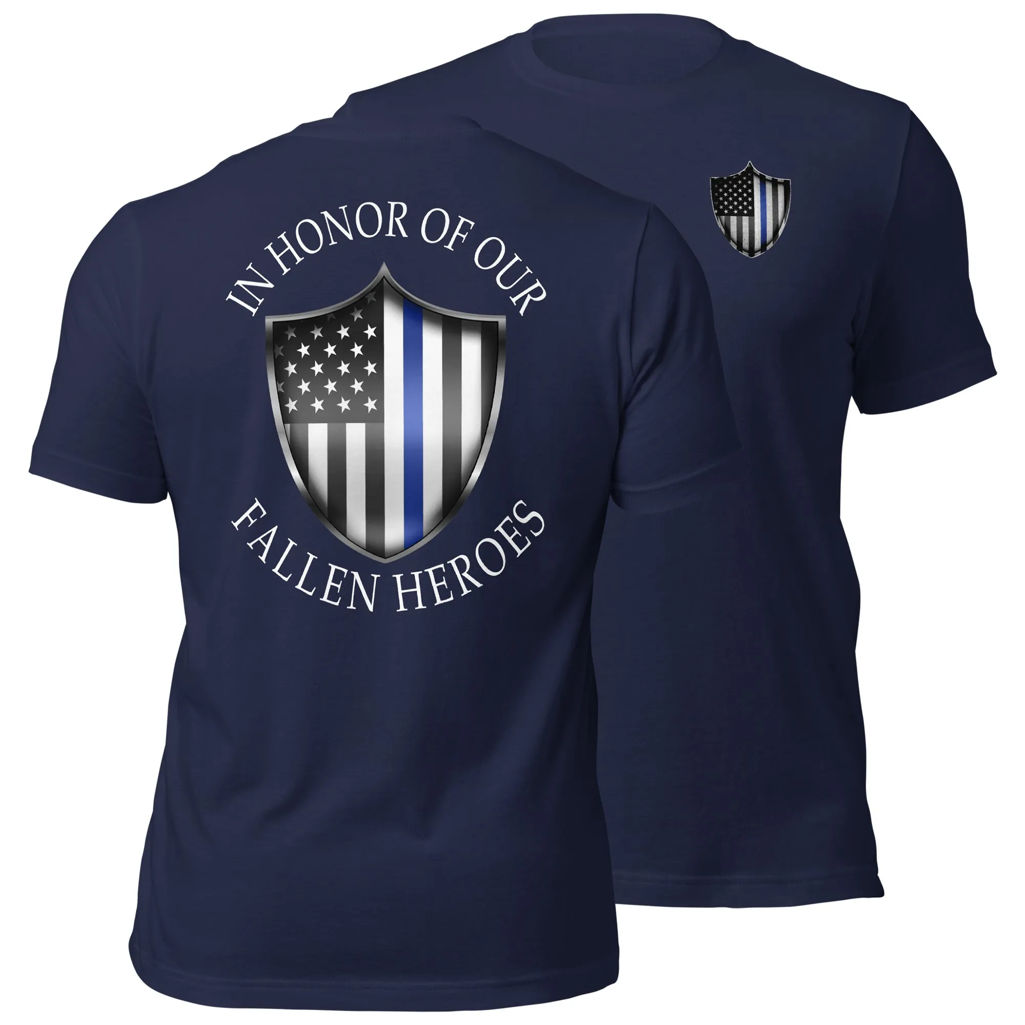 Thin Blue Line Police T-Shirt In Honor Of Our Fallen Tee