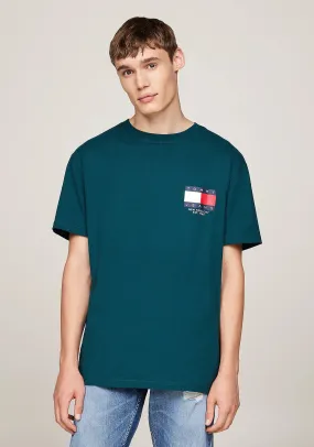 Tommy Jeans Flag Logo Graphic T-Shirt, Deep Seawater Green