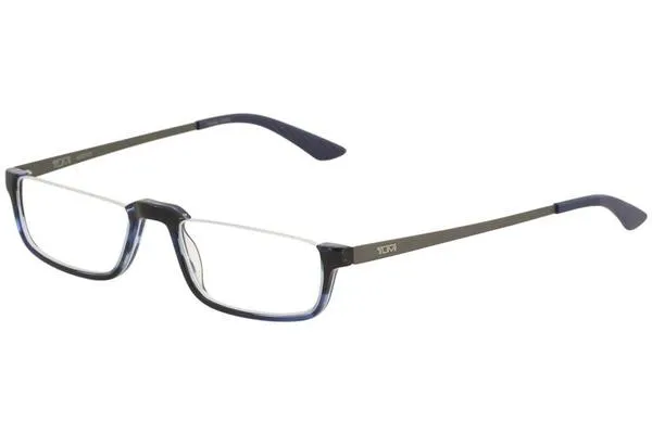 Tumi Desmond Eyeglasses Black Half Rim Reading Glasses