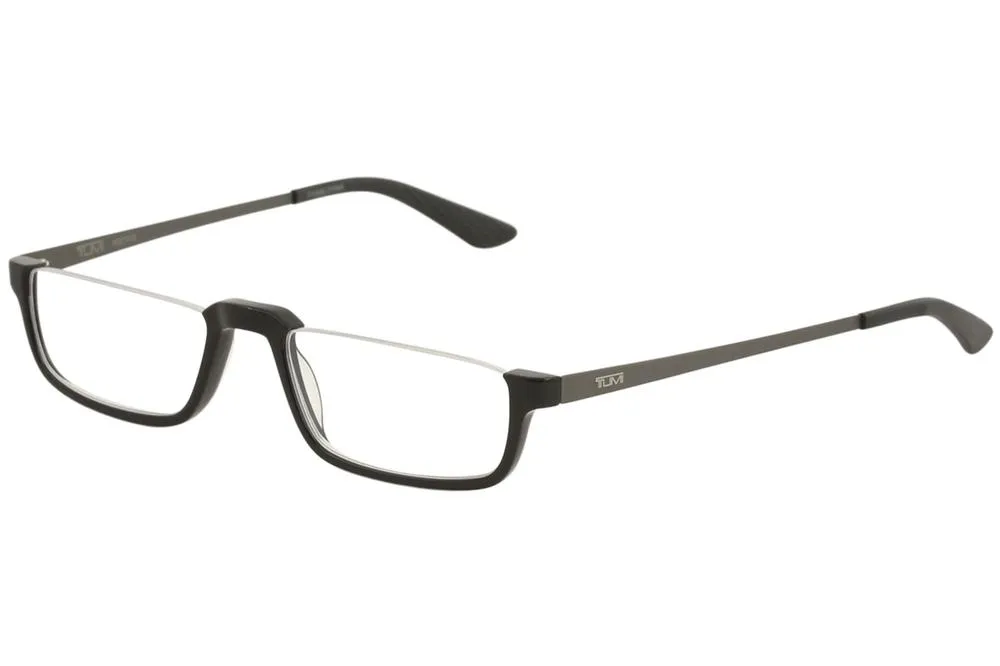 Tumi Desmond Eyeglasses Black Half Rim Reading Glasses