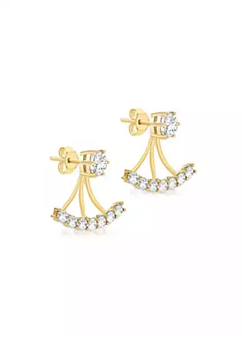 Tuscany Gold 9ct Yellow Gold Fan Jacket Earrings | Kaleidoscope