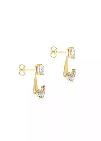 Tuscany Gold 9ct Yellow Gold Fan Jacket Earrings | Kaleidoscope