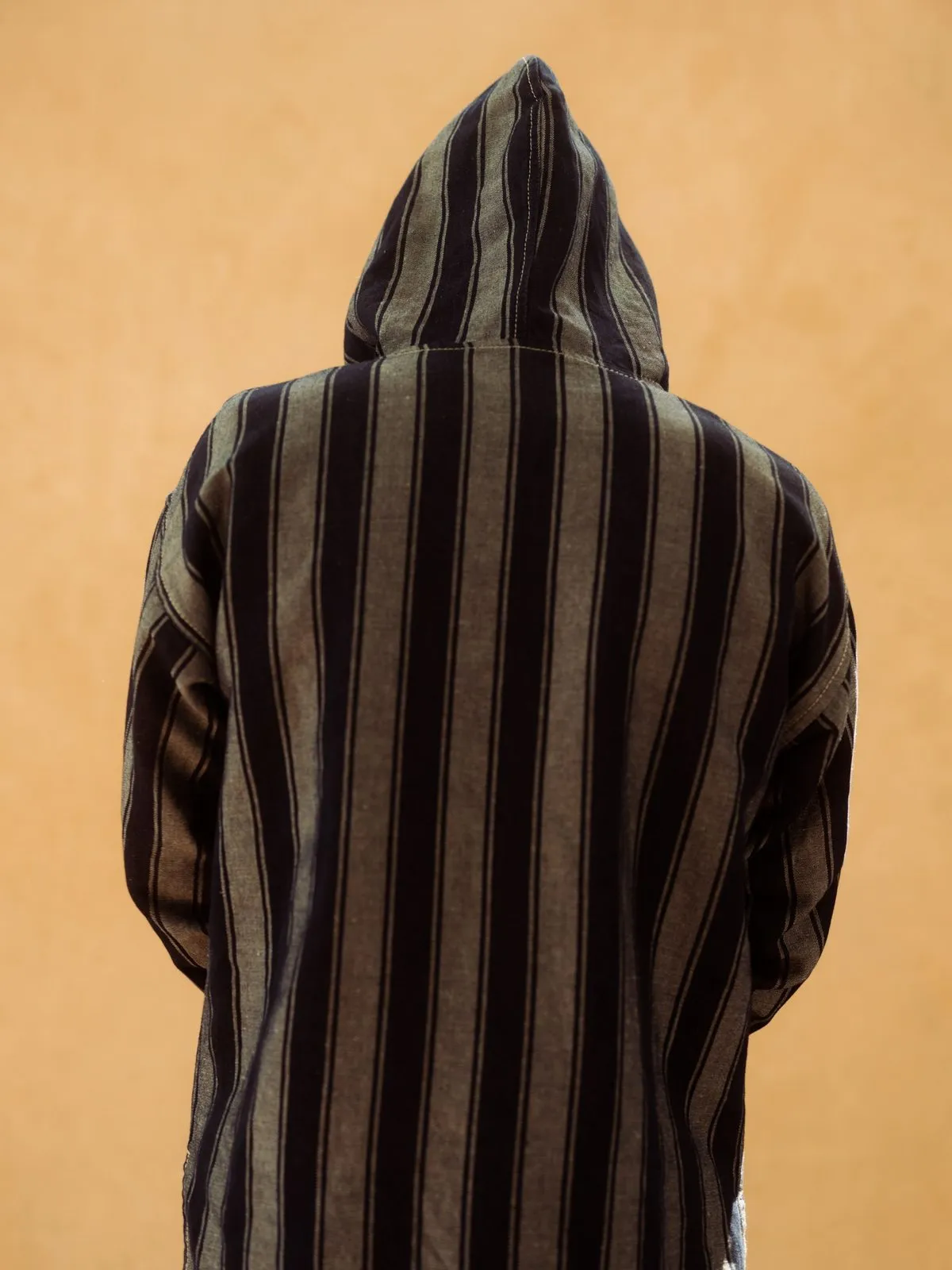 Unisex I AND ME Japanese Woven Stripe Hoody - navy stripe