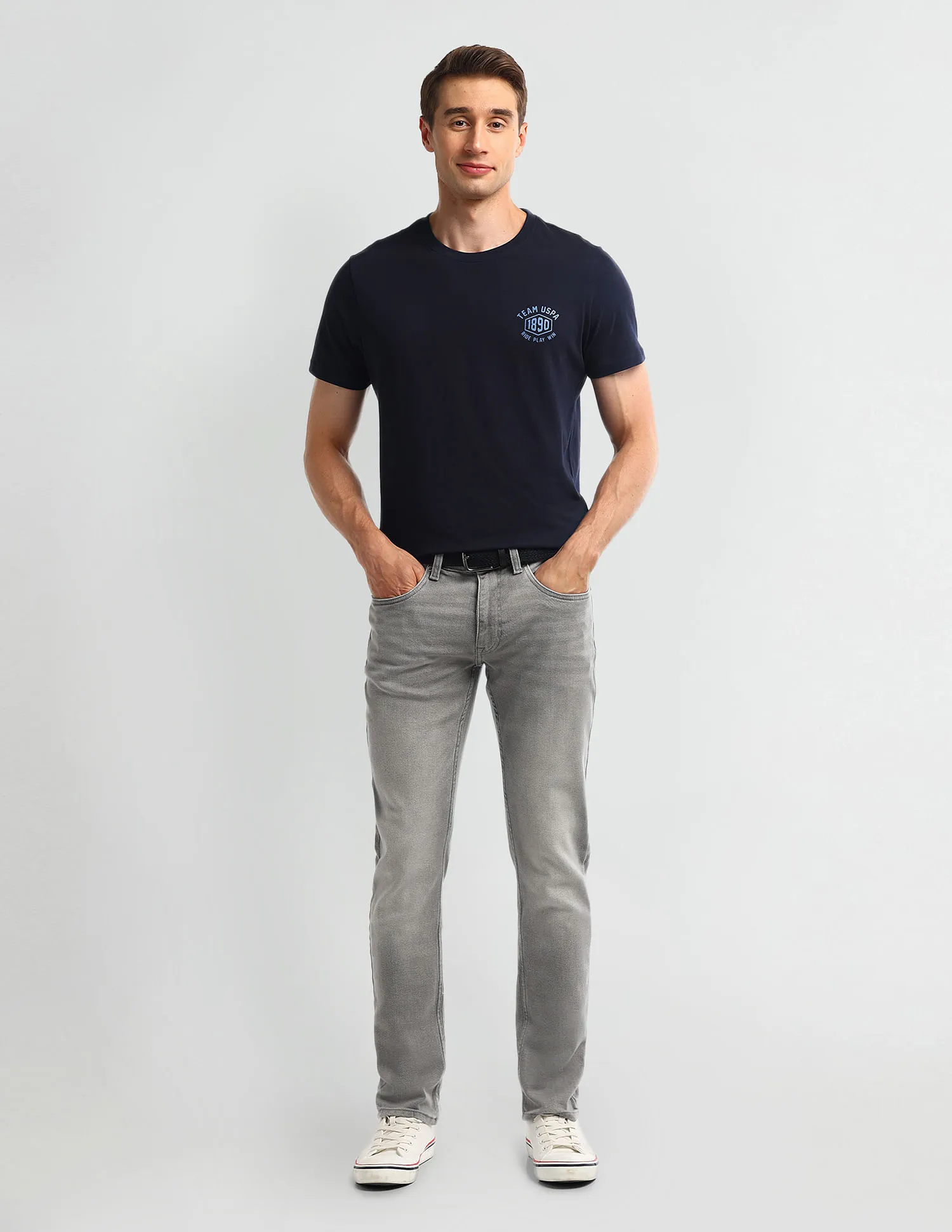 U.S. Polo Assn. Denim Co. Brandon Slim Tapered Grey Jeans