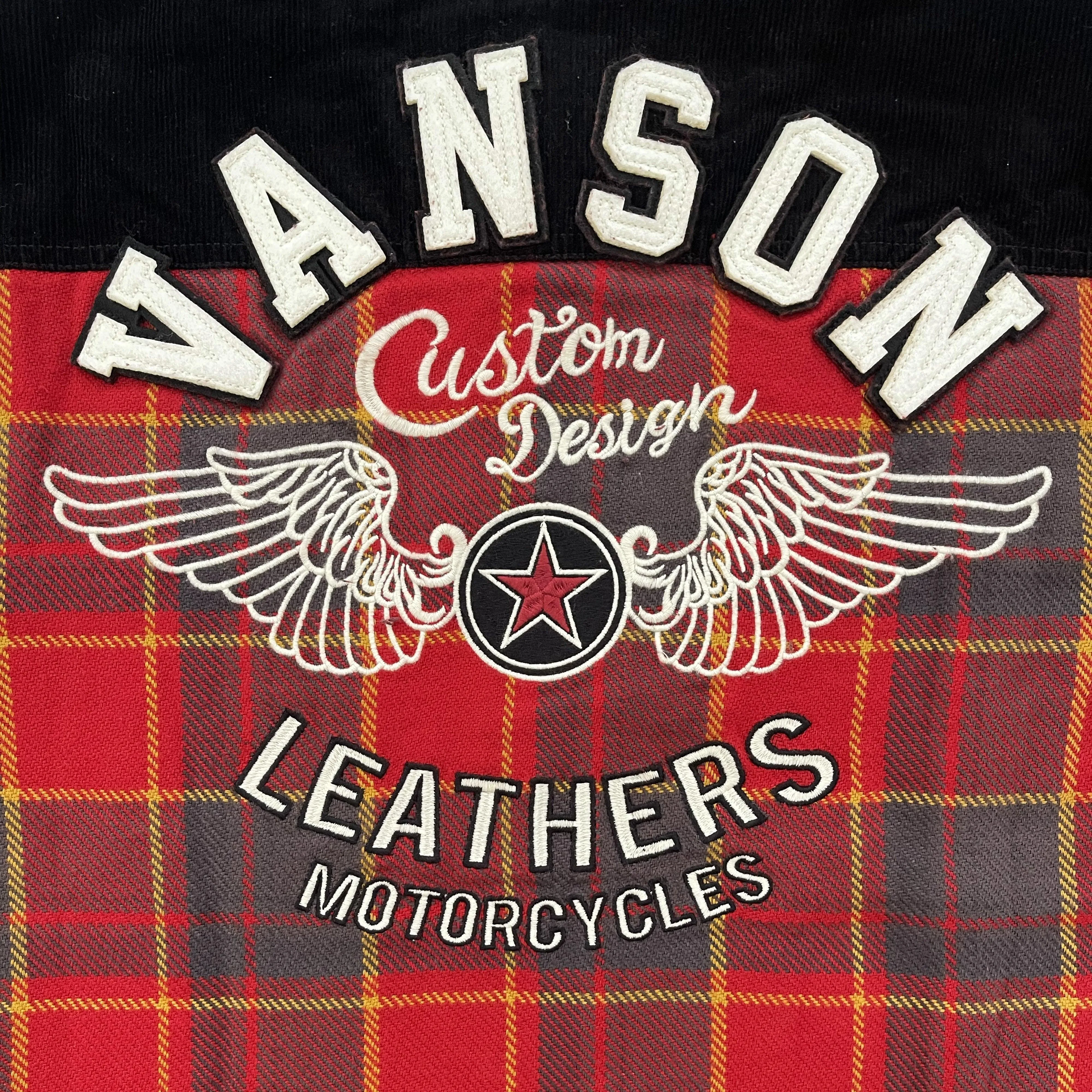 Vanson Leathers Plaid Check Shirt Jacket - XL