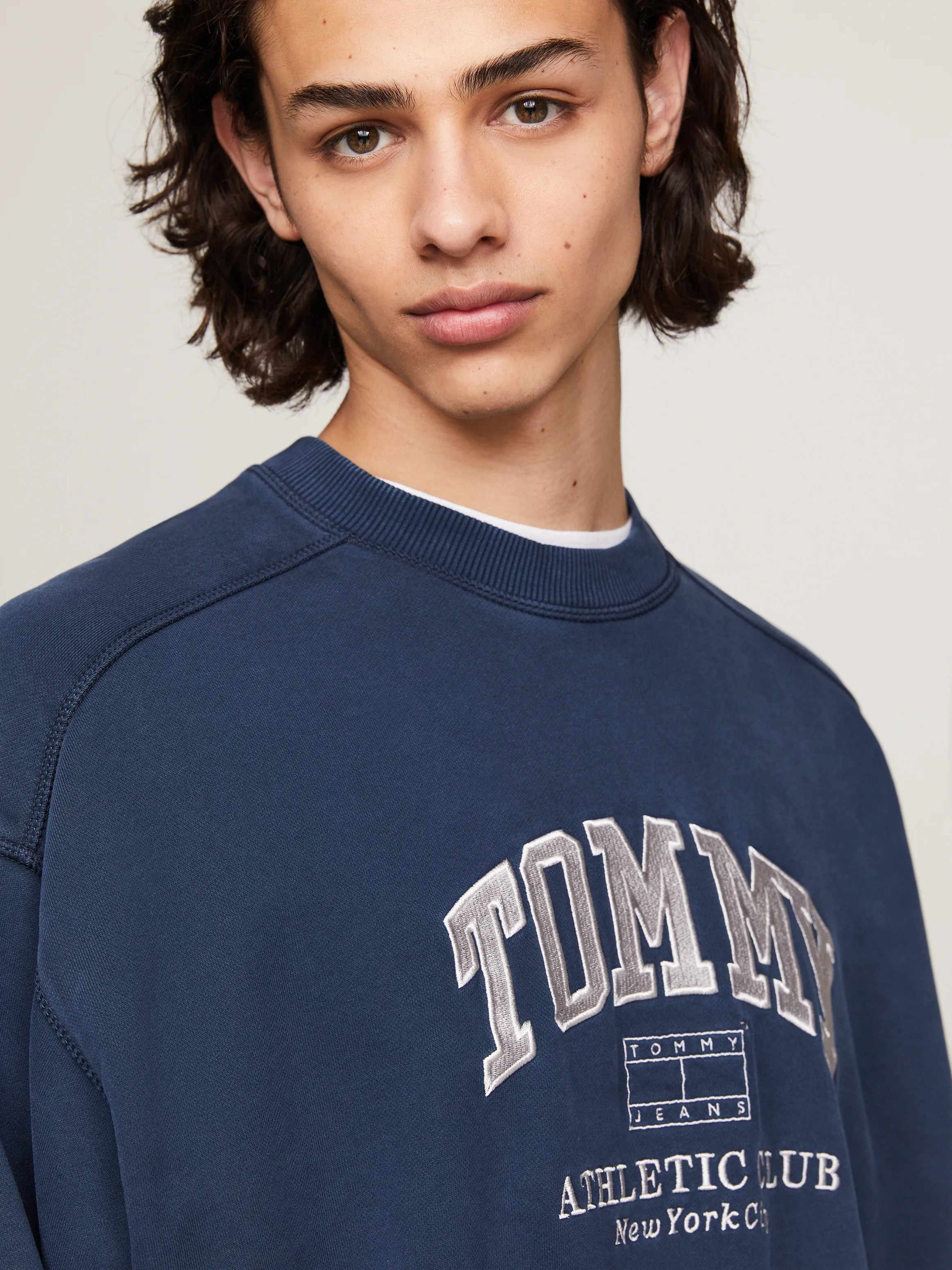 Varsity Garment Dyed Boxy Sweatshirt | Sweatshirts & Hoodies | Tommy Jeans