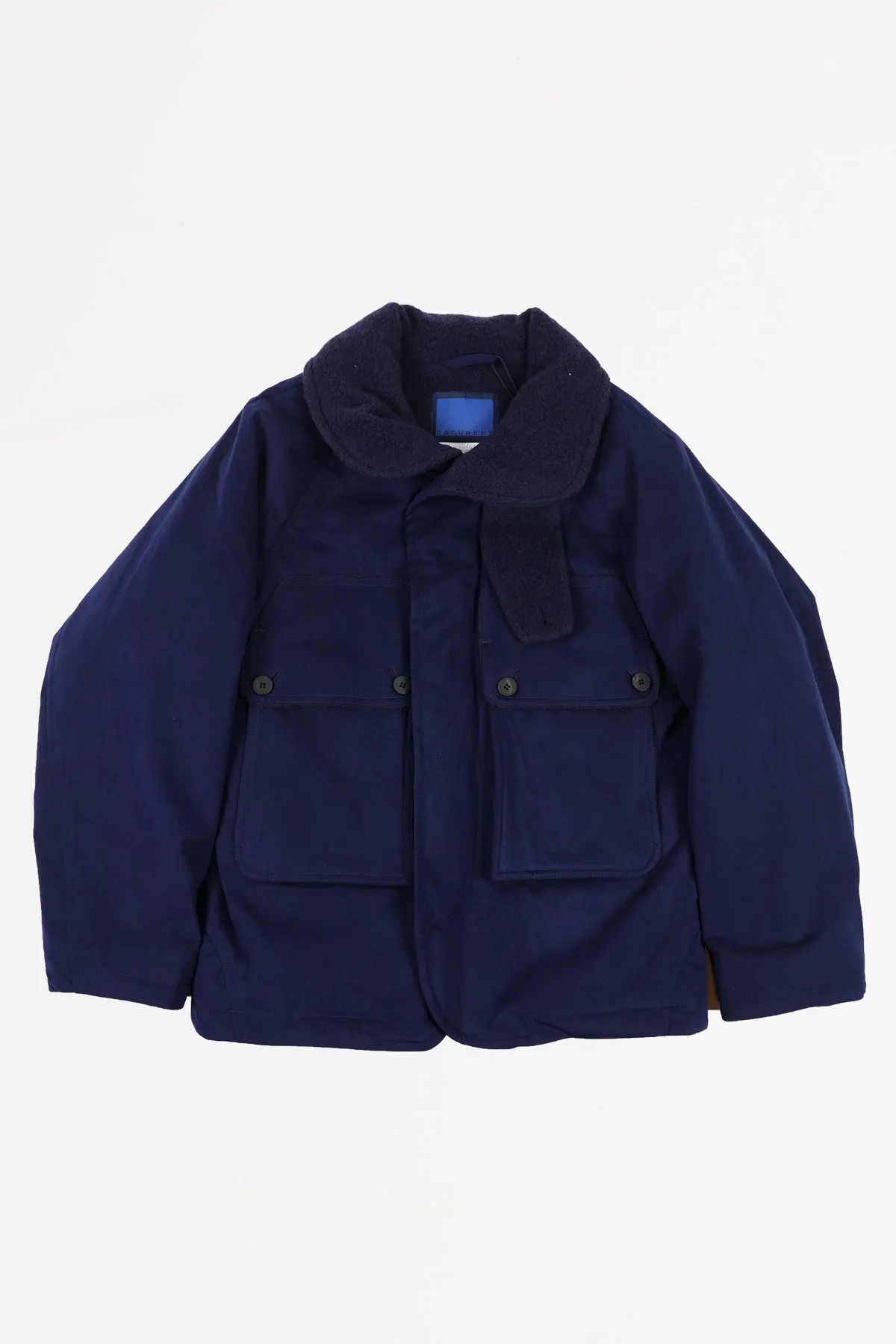 Vegan Suede Big Pocket Jacket - Navy