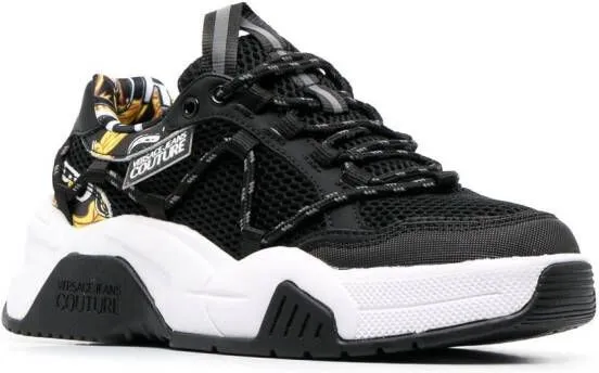 Versace Jeans Couture mesh-panel low-top sneakers Black