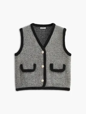 Vintage V-Neck Metal Button Sweater Vest