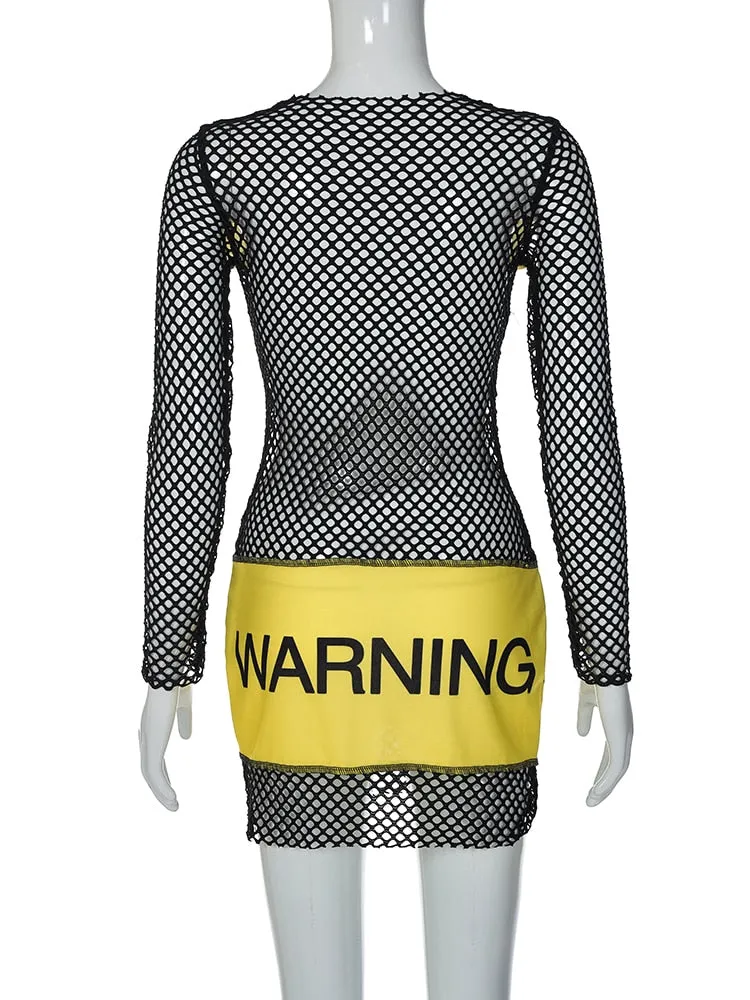 Warning Long Sleeve Mini